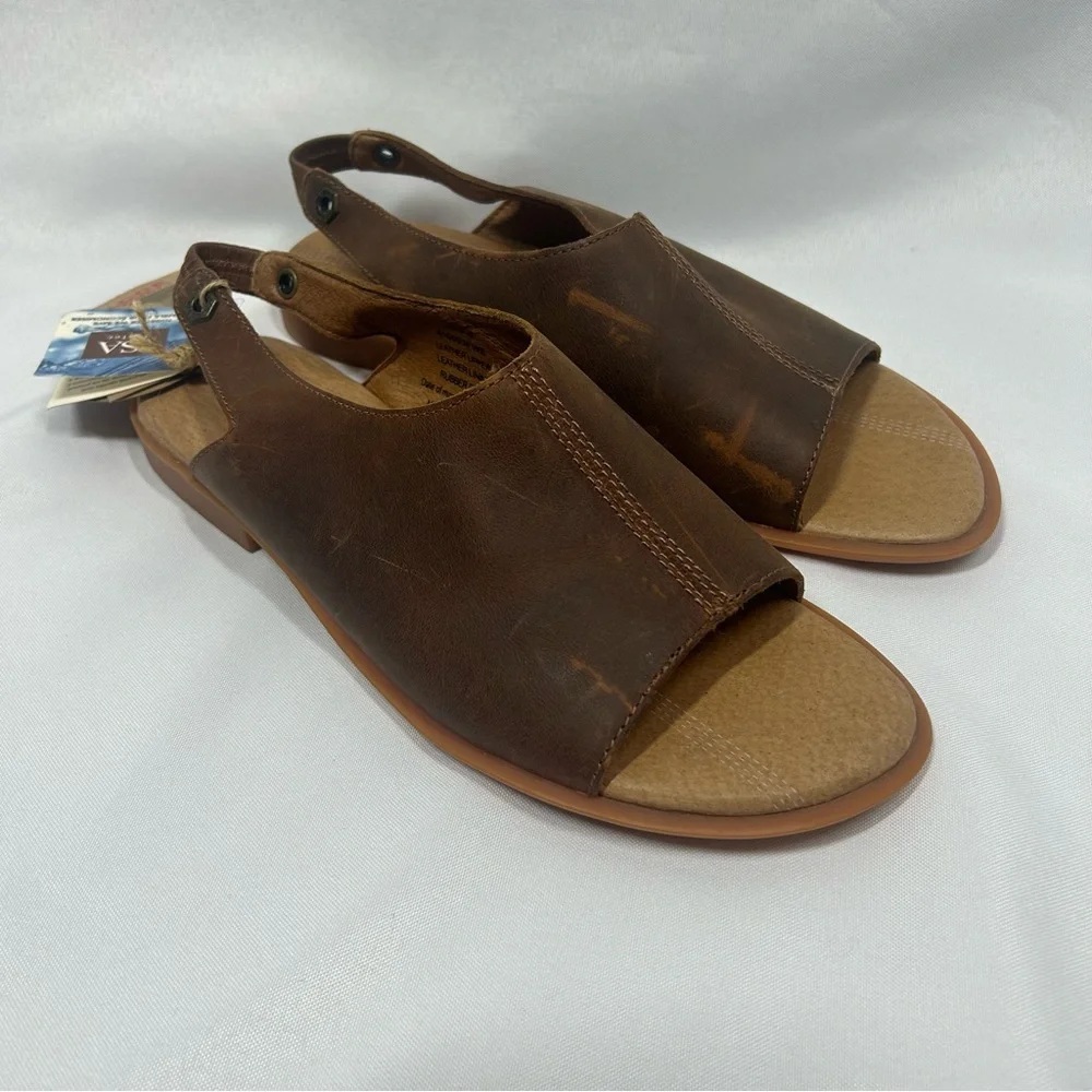 NWT Kodiak | Makena Genuine Leather Brown Sandals Slingback Women’s Size 9.5 - Picture 1 of 12